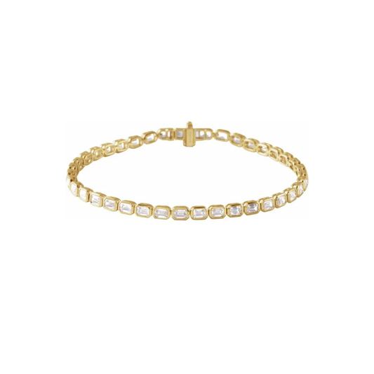 14K Solid Gold 6.25 CTW Lab-Grown Diamond Line 7" Bracelet