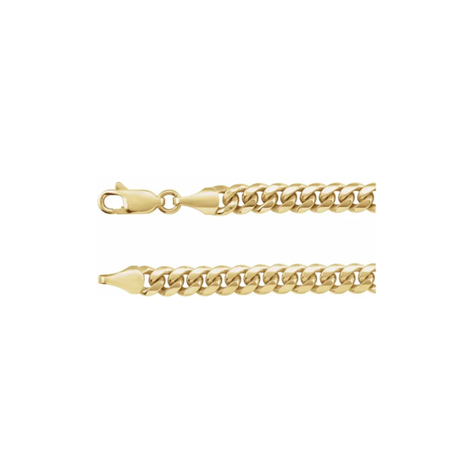 14K Solid Gold Miami Cuban Curb 8" Bracelet 5 mm