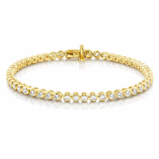 Lab-Grown Diamond Tennis Bracelet in Solid Gold