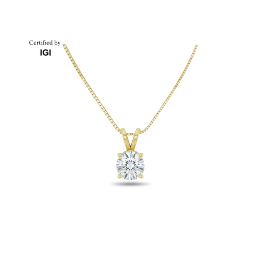 Round Lab-Grown Diamond Solitaire Necklace