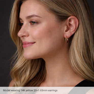 14K Yellow Gold Hinged Hoop Earrings