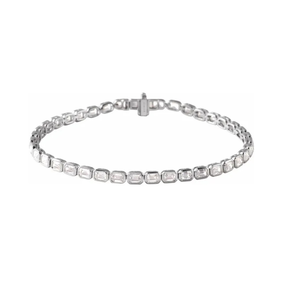 14K Solid Gold 6.25 CTW Lab-Grown Diamond Line 7" Bracelet