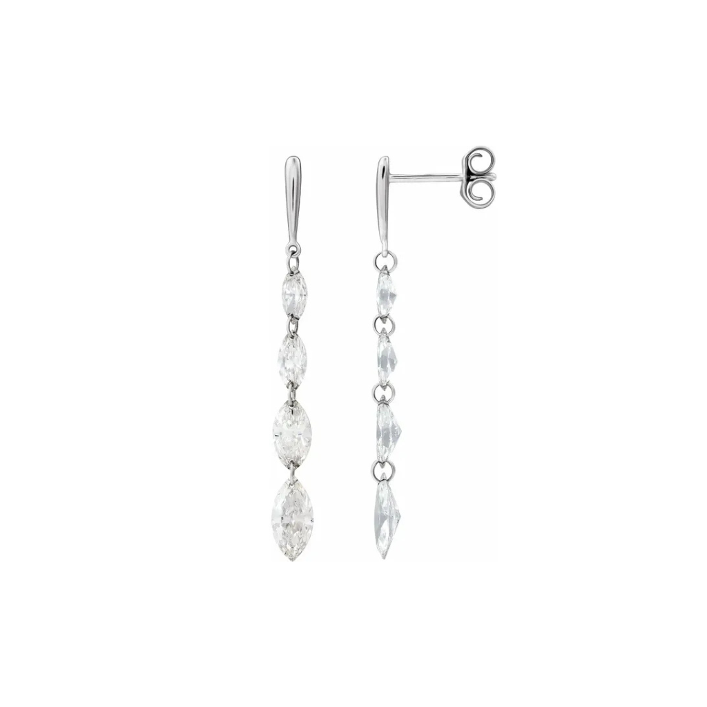 1.5 CTW Lab-Grown Diamond Drop Earrings in 14K Gold (Drilled Design)