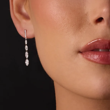 1.5 CTW Lab-Grown Diamond Drop Earrings in 14K Gold (Drilled Design)