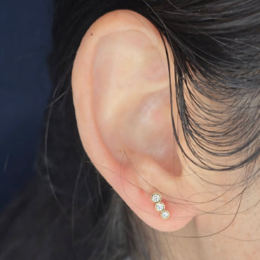 Petite Natural Diamond Ear Climber Earrings