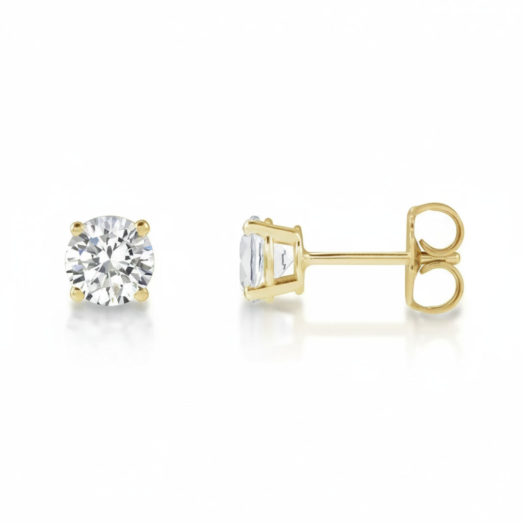 Round Lab-Grown Diamond Stud Earrings