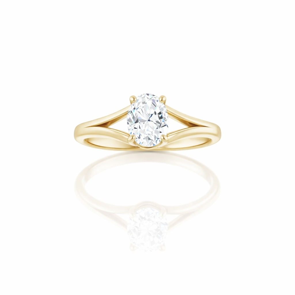 Oval Cut Diamond Solitaire Engagement Ring