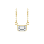 14K Gold 0.5 CT Lab-Grown Diamond Bezel Solitaire Necklace Image