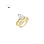 14K Solid Gold Marquise Engagement Ring & Band Set Image