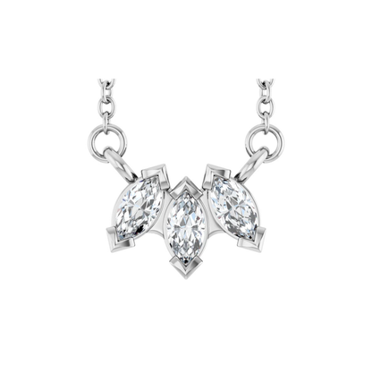 Lab-Grown Diamond Three-Stone Necklace (0.20 CTW), 18"