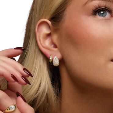 14k Solid Gold 0.3 CTW Lab-Grown Diamond Hoop Earrings