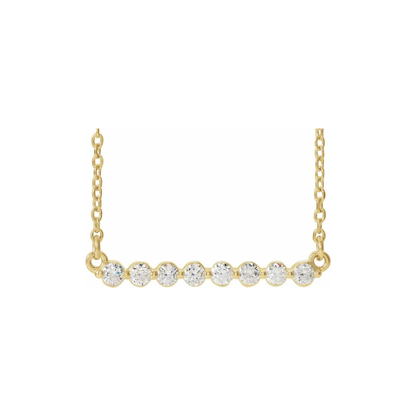 14K Gold 0.25 CTW Natural Diamond Bar Necklace