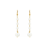 14K Yellow Gold Cultured White Freshwater Pearl Earrings Image