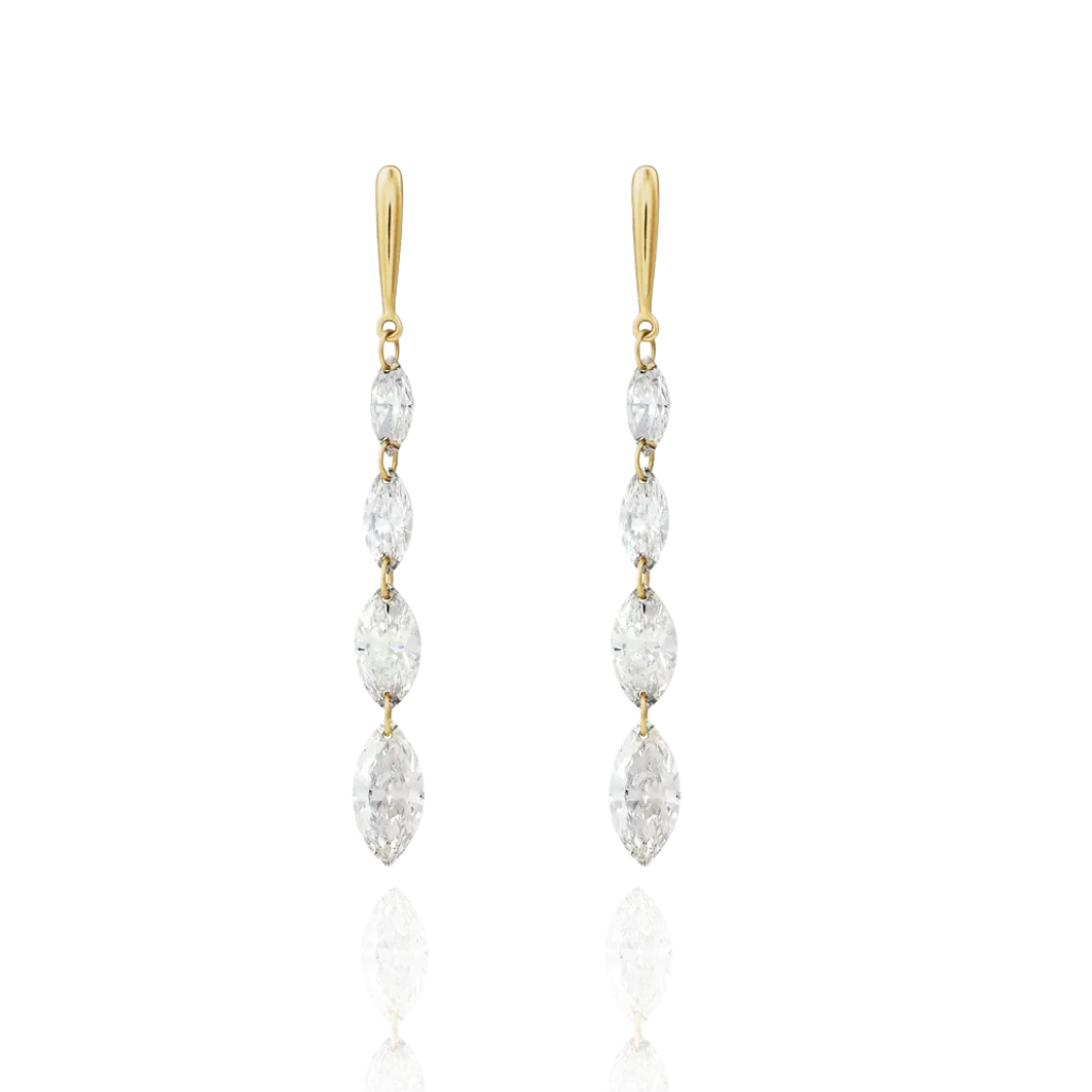1.5 CTW Lab-Grown Diamond Drop Earrings in 14K Gold (Drilled Design)