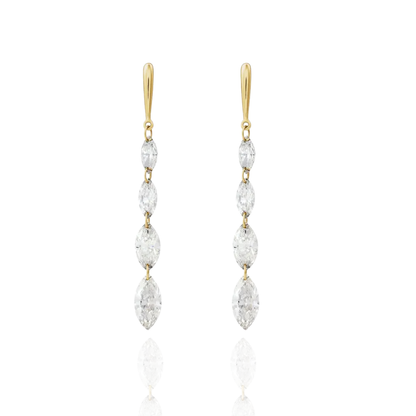 1.5 CTW Lab-Grown Diamond Drop Earrings in 14K Gold (Drilled Design)