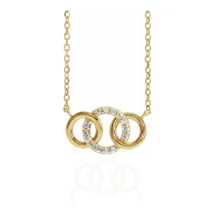 Natural Diamond Interlocking Circle 18" Necklace