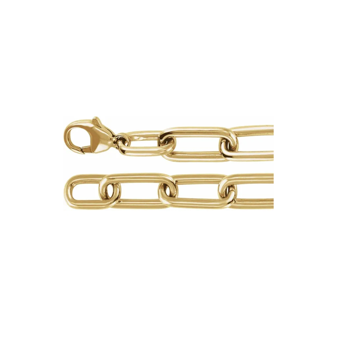 14K Solid Gold 1.5 CTW Lab-Grown Diamond Paperclip-Style 7" Bracelet