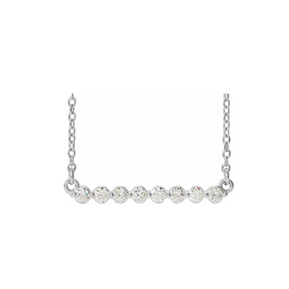 14K Gold 0.25 CTW Natural Diamond Bar Necklace