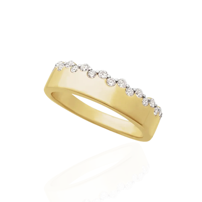 Solid Gold Ring with Natural Diamonds