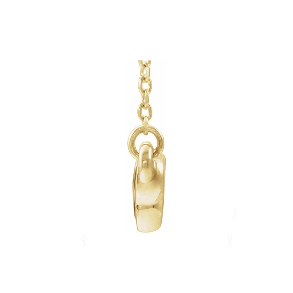 14K Gold Lab-Grown Blue Sapphire Bezel Bar Necklace, Adjustable 16-18