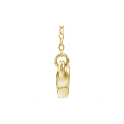 14K Gold Lab-Grown Blue Sapphire Bezel Bar Necklace, Adjustable 16-18