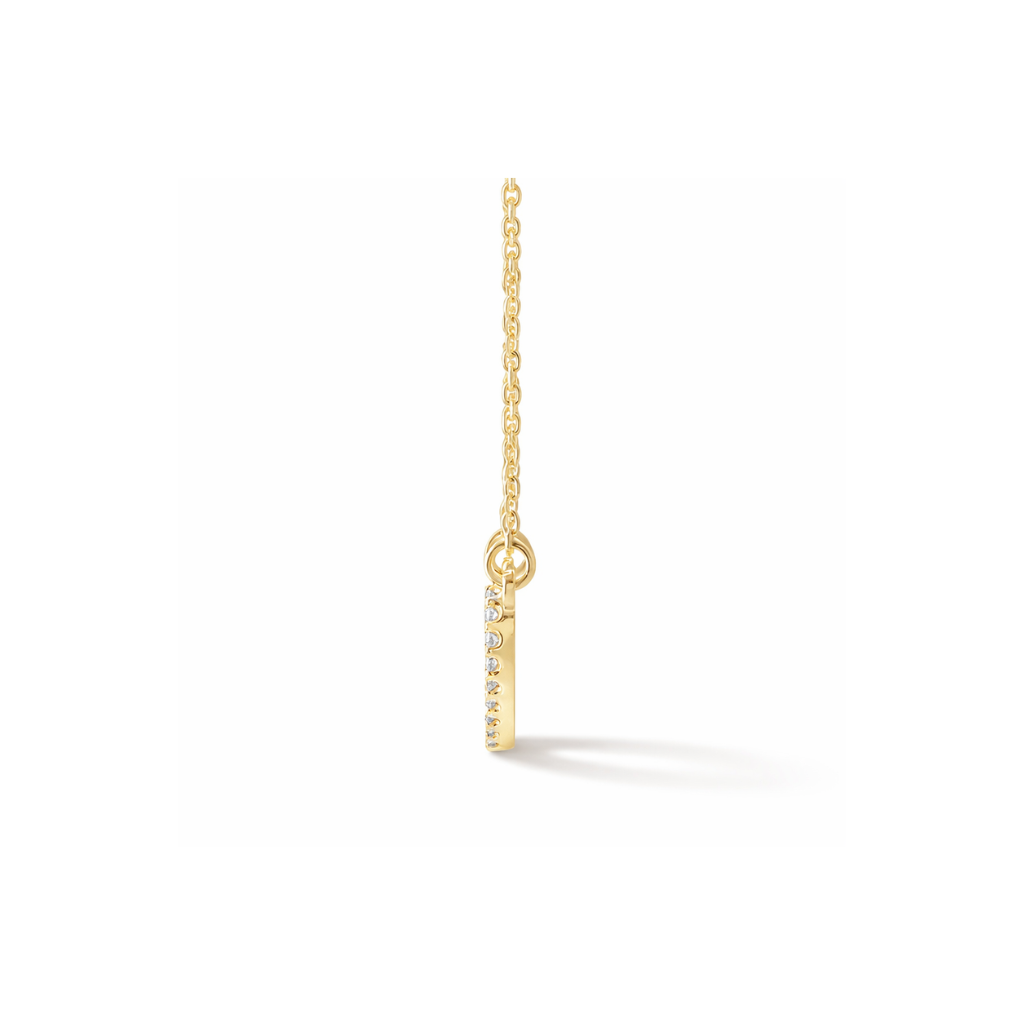 Natural Diamond Petite Heart Necklace in 14K Yellow Gold