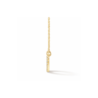 Natural Diamond Petite Heart Necklace in 14K Yellow Gold