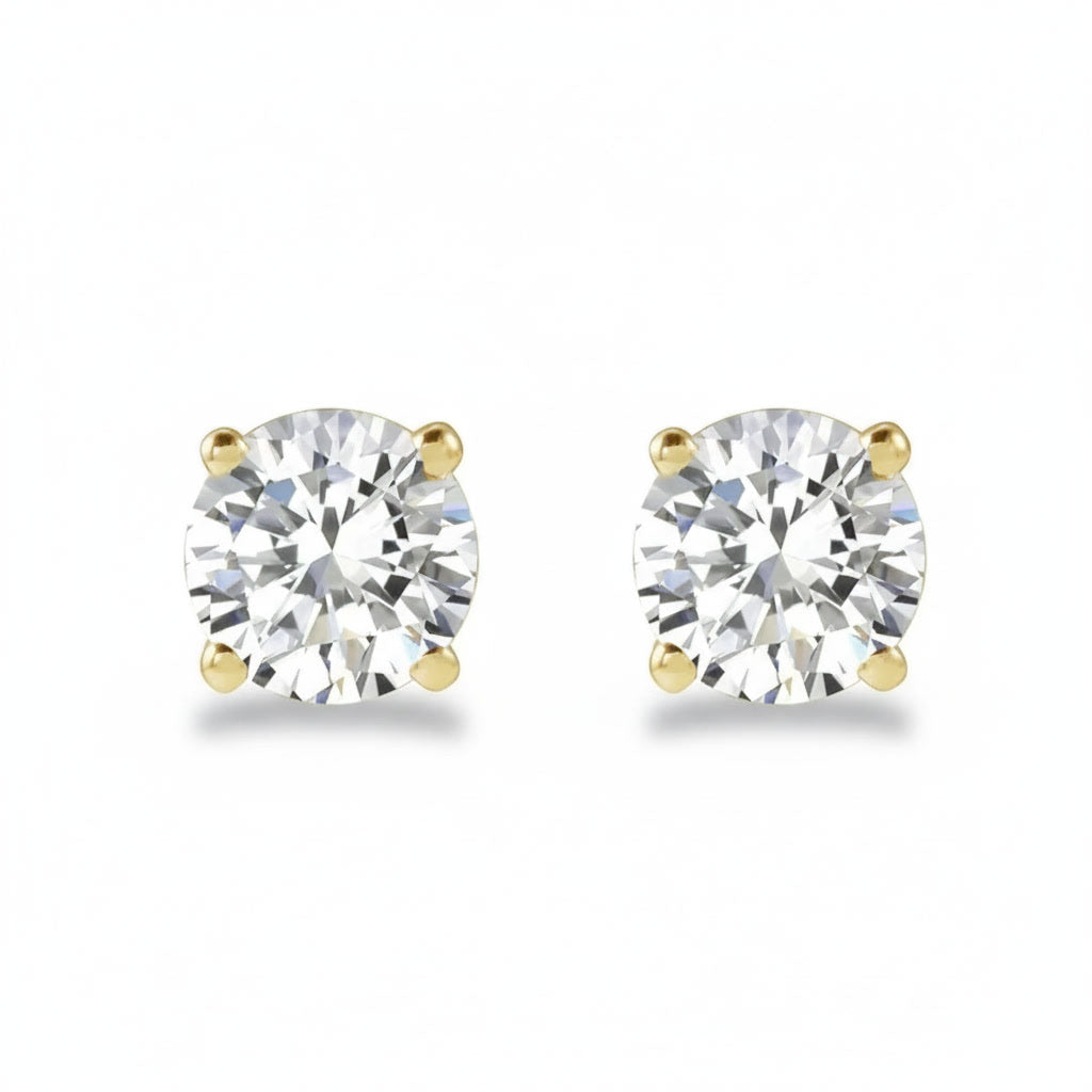 Round Lab-Grown Diamond Stud Earrings