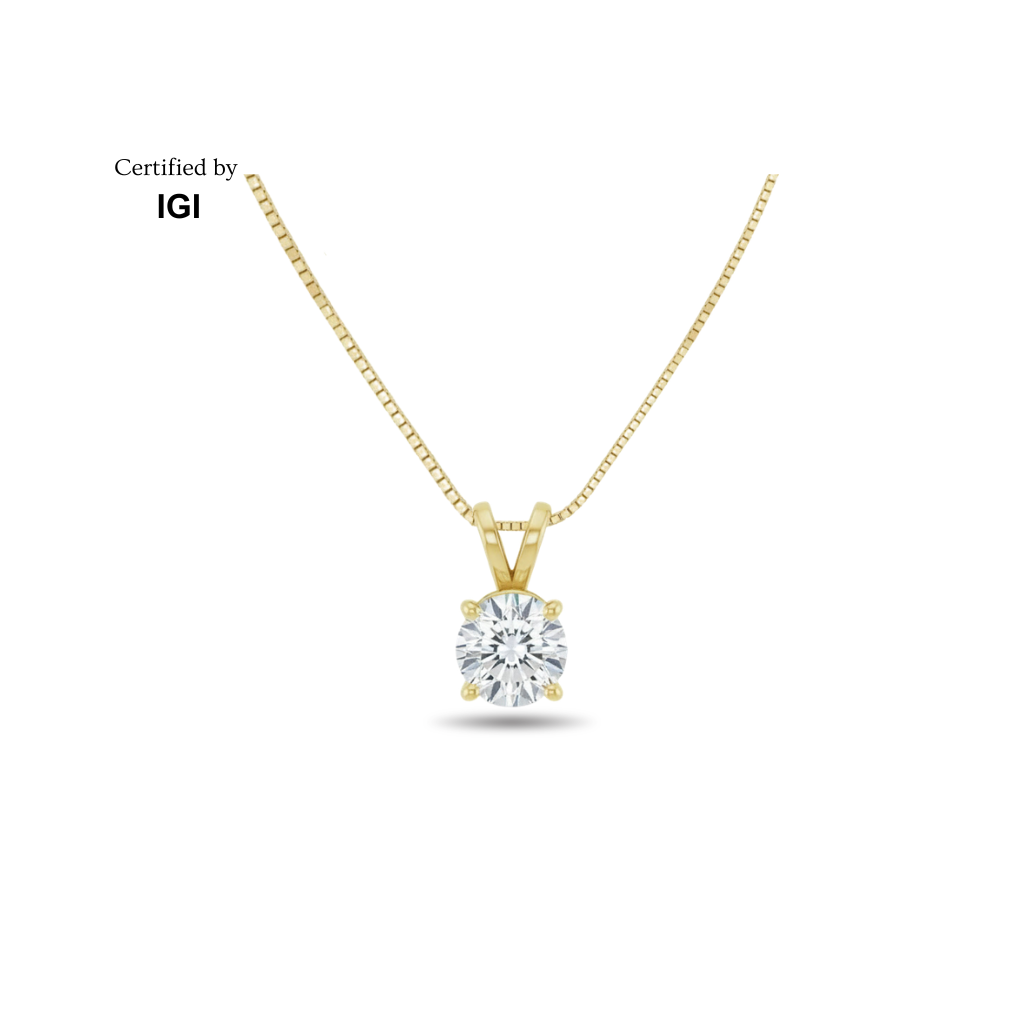 Round Lab-Grown Diamond Solitaire Necklace