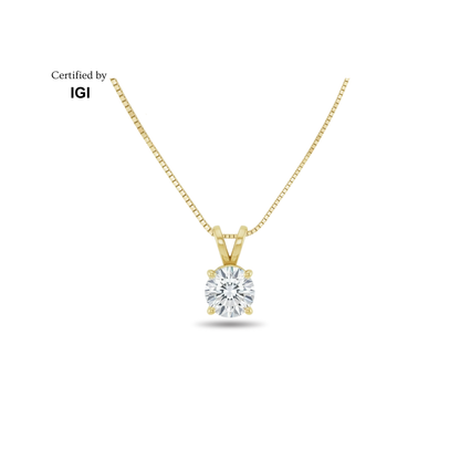 Round Lab-Grown Diamond Solitaire Necklace