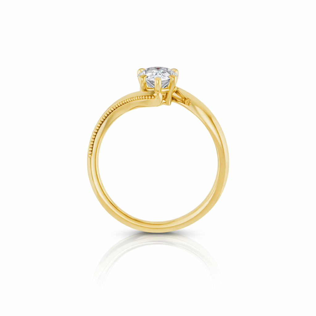 Pear Cut Diamond Solitaire Engagement Ring