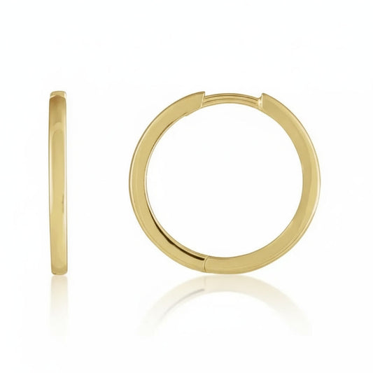 14K Yellow Gold Hinged Hoop Earrings