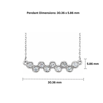 14K Gold 0.5 CTW Natural Diamond Bezel Bar Necklace