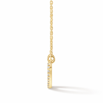 Natural Diamond Petite Heart Necklace in 14K Yellow Gold