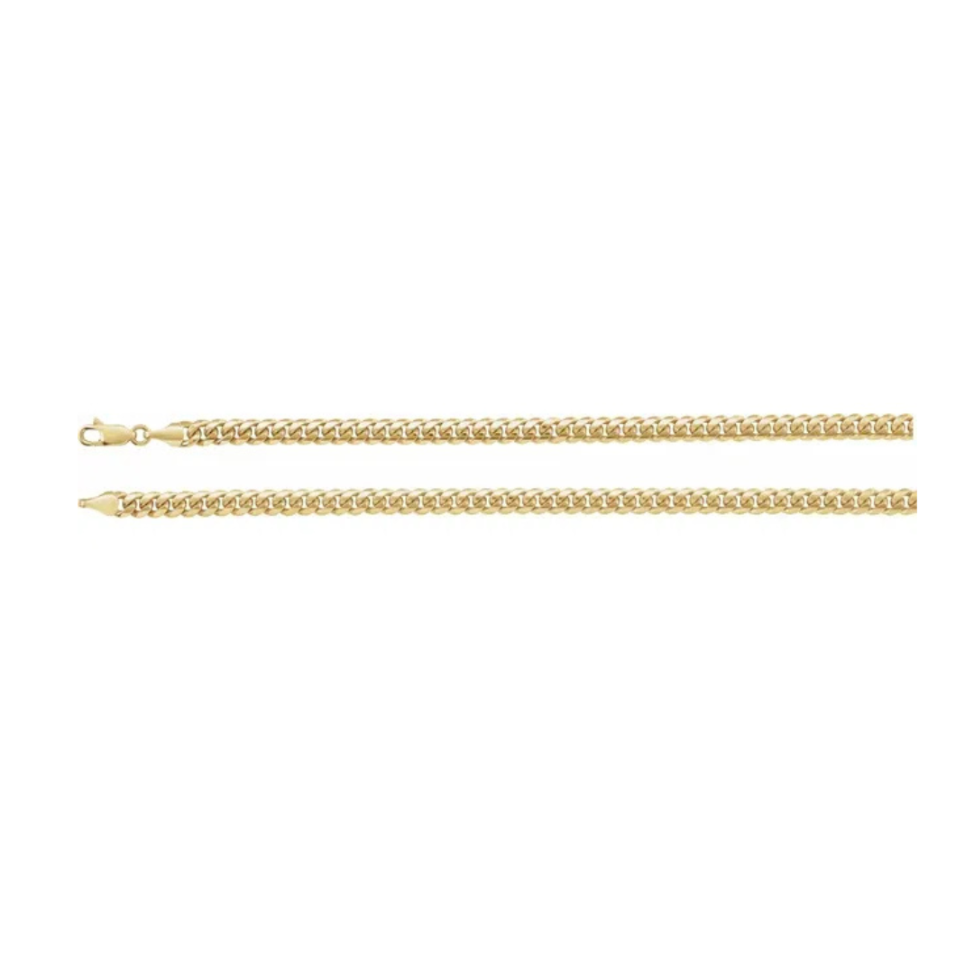 14K Solid Gold Miami Cuban Curb 8" Bracelet 5 mm