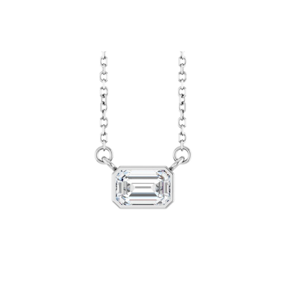 14K Gold 0.5 CT Lab-Grown Diamond Bezel Solitaire Necklace