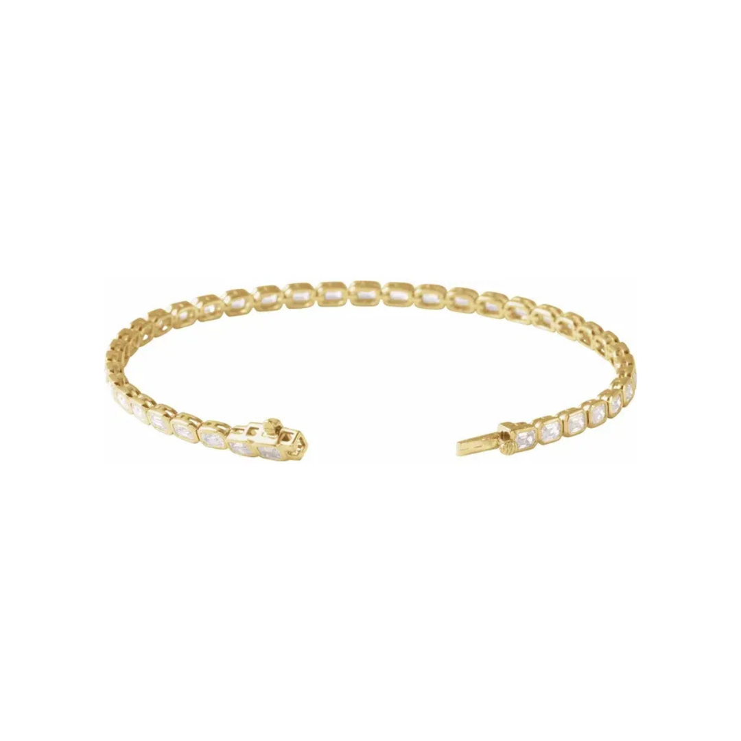 14K Solid Gold 6.25 CTW Lab-Grown Diamond Line 7" Bracelet