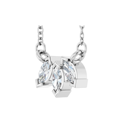 Lab-Grown Diamond Three-Stone Necklace (0.20 CTW), 18"