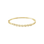 14K Solid Yellow Gold 0.25 CTW Natural Diamond Bangle 6.5