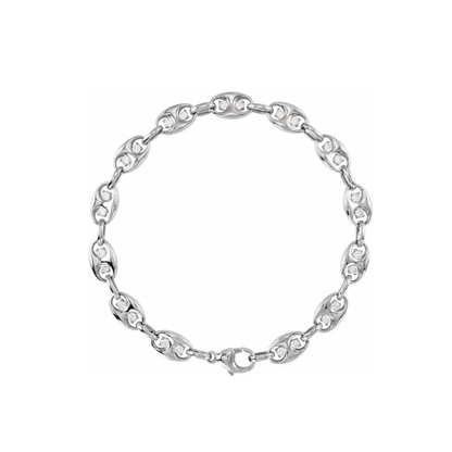 14K Solid Gold 1 CTW Lab-Grown Diamond Mariner Link Bracelet – 7.5"