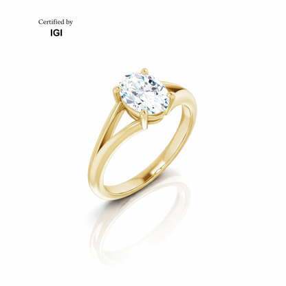 Oval Cut Diamond Solitaire Engagement Ring
