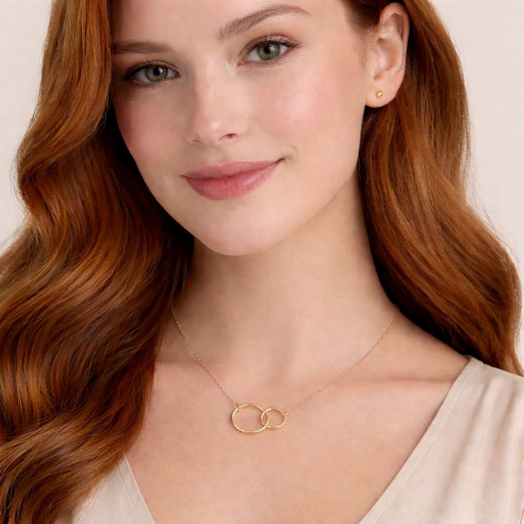 Interlocking Circle Necklace in 14K Yellow Gold