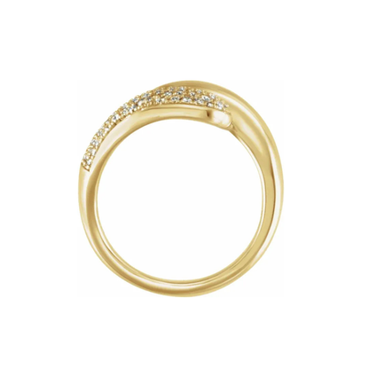 14K Solid Gold 0.5 CTW Lab-Grown Diamond Bypass Ring