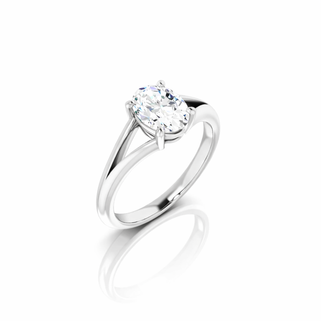 Oval Cut Diamond Solitaire Engagement Ring