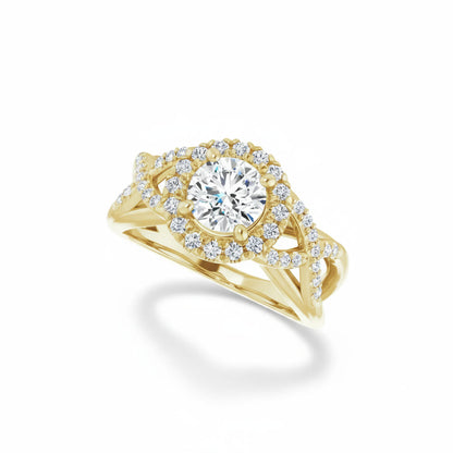 Round Halo Engagement Ring with Lab-Grown Diamond