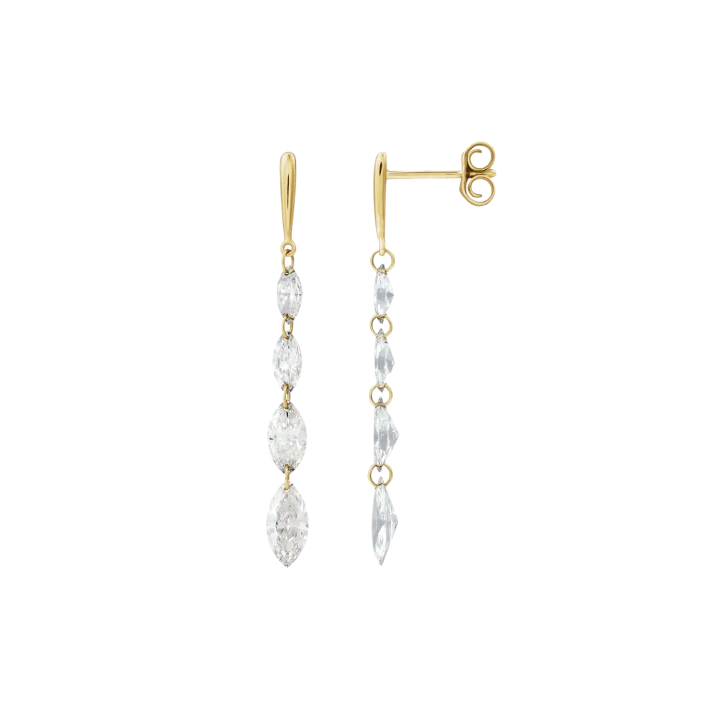 1.5 CTW Lab-Grown Diamond Drop Earrings in 14K Gold (Drilled Design)