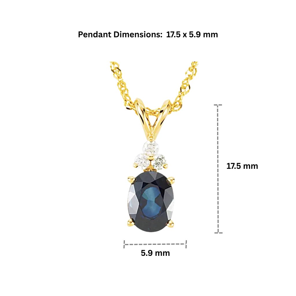 Natural Blue Sapphire & Natural Diamond 18" Necklace