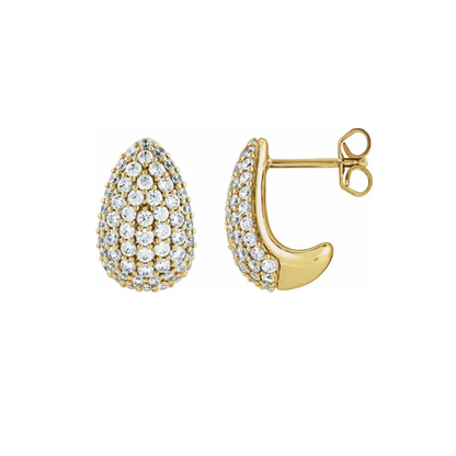 14K Solid Gold 1.75 CTW Lab-Grown Diamond Teardrop Earrings