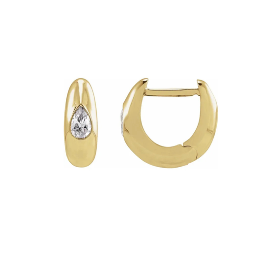 14k Solid Gold 0.3 CTW Lab-Grown Diamond Hoop Earrings