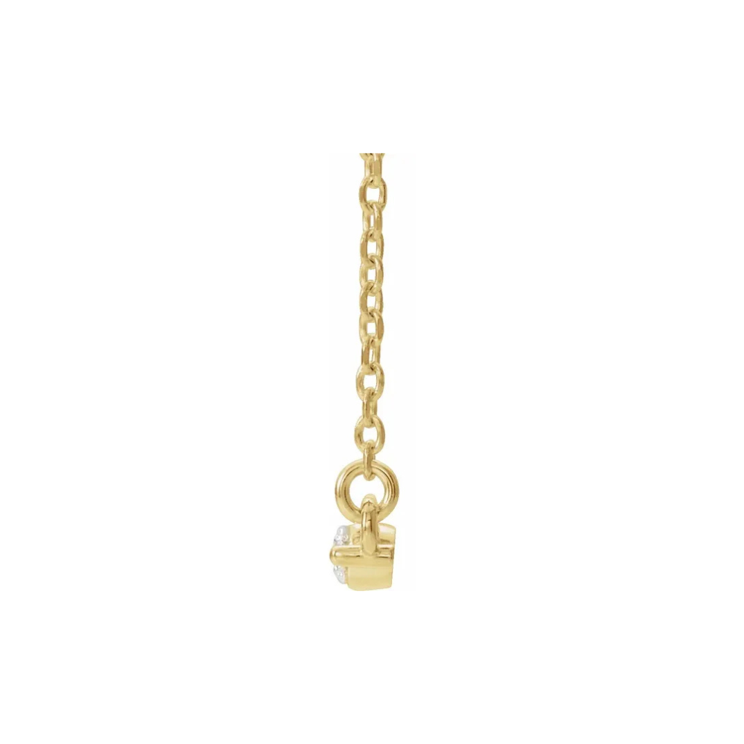 14K Gold 0.25 CTW Natural Diamond Bar Necklace